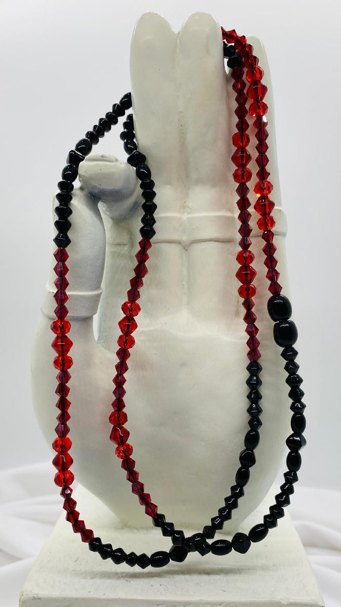 Black & Red Crystal Beads W/ Gye Nyame Charm – Lorchele's