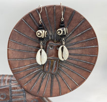 Load image into Gallery viewer, Afrocentric Ethnic Beads &amp; Cowrie Shell Drops Ear Jewelry
