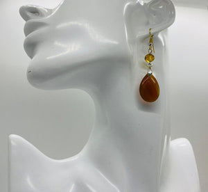 Earring Collection / Amber & Brown Teardrop