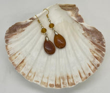 Load image into Gallery viewer, Earring Collection / Amber &amp; Brown Teardrop
