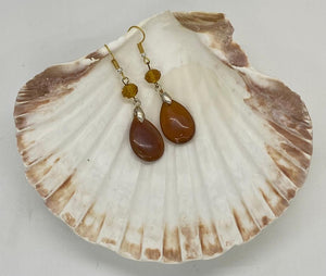 Earring Collection / Amber & Brown Teardrop