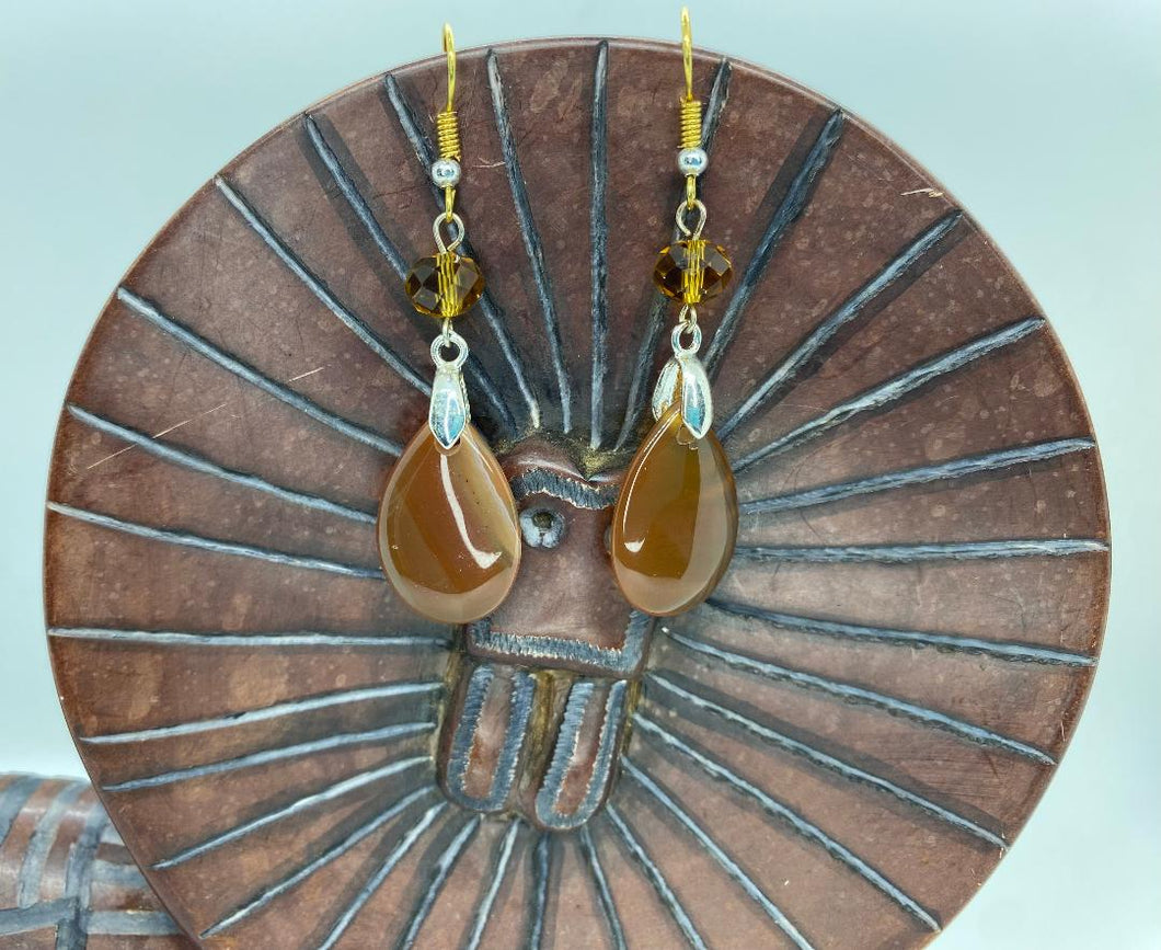 Earring Collection / Amber & Brown Teardrop