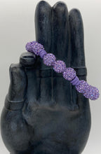 Load image into Gallery viewer, Leather Sliding Knot Bracelet Amethyst Sparkle 10mm Crystal Bracelet
