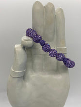 Load image into Gallery viewer, Leather Sliding Knot Bracelet Amethyst Sparkle 10mm Crystal Bracelet
