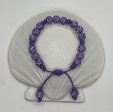 Load image into Gallery viewer, Leather Sliding Knot Bracelet Amethyst Sparkle 10mm Crystal Bracelet
