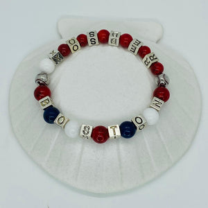 Unisex Semi Precious Stones Letters and Team Symbols Bracelets