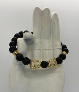 Unisex Semi Precious Stone & Golden Tiger Bracelets