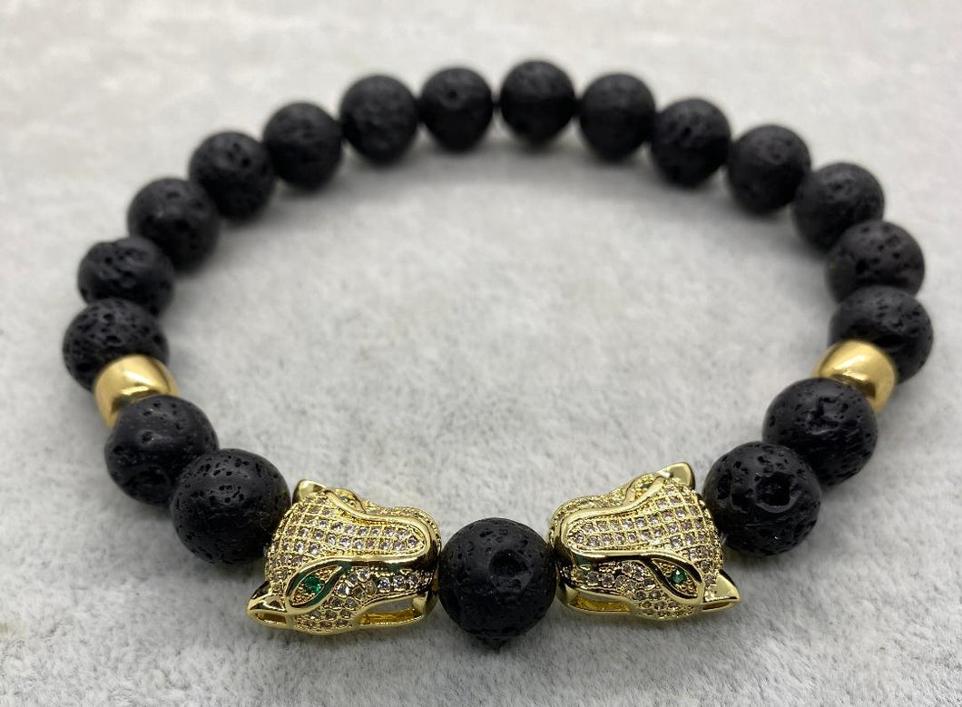 Unisex Semi Precious Stone & Golden Tiger Bracelets