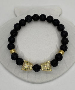 Unisex Semi Precious Stone & Golden Tiger Bracelets