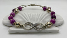 Load image into Gallery viewer, Leather Sliding Knot Purple Jasper &amp; Infinity Charm Symbol
