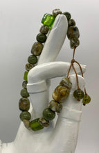 Load image into Gallery viewer, Unisex Mixed Green Regalite and Glass Beads Necklace / Bracelet Set
