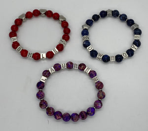 Unisex Semi Precious Stones Letters and Team Symbols Bracelets