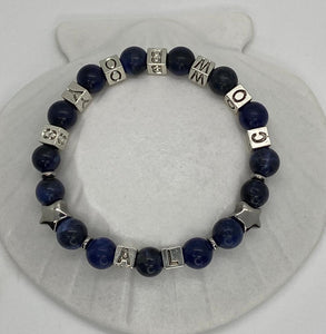 Unisex Semi Precious Stones Letters and Team Symbols Bracelets