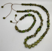 Load image into Gallery viewer, Unisex Mixed Green Regalite and Glass Beads Necklace / Bracelet Set
