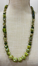 Load image into Gallery viewer, Unisex Mixed Green Regalite and Glass Beads Necklace / Bracelet Set
