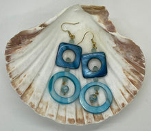 Load image into Gallery viewer, Earring Collection / Blue Mother Of Pearl Two Tier Drop
