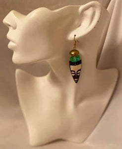 Afrocentric ethnic African Mask Ear Jewelry