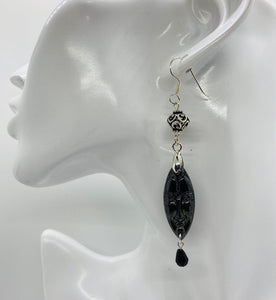 Afrocentric Ethnic Black Ceramic African Mask Ear Jewelry