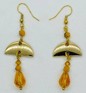 Earring Collection / Honey Color Amber Drop Earrings