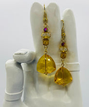 Load image into Gallery viewer, Earring Collection / Honey Glass &amp; Lamp Work Bead Earrings Gold Finish
