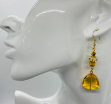 Load image into Gallery viewer, Earring Collection / Honey Glass &amp; Lamp Work Bead Earrings Gold Finish
