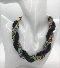 Load image into Gallery viewer, Authentic African Multicolor &amp; Black  Seed Bead Necklace
