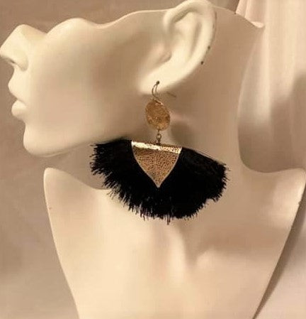 Earring Collection /  Black fan earrings