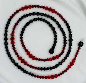 Red & Black (Black Girl Magic) Crystal Waist Beads