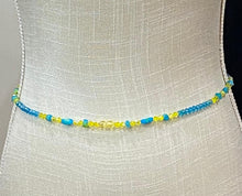 Load image into Gallery viewer, Blue &amp; Yellow Crystal Waist Beads
