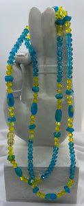 Blue & Yellow Crystal Waist Beads