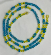 Load image into Gallery viewer, Blue &amp; Yellow Crystal Waist Beads
