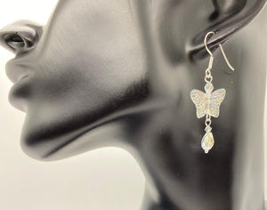 White Crystal Butterfly Waist Bead, Bracelet & Earrings