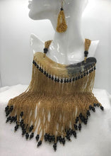 Load image into Gallery viewer, Salmon And Three Other Colors Authentic African Horn &amp; Seed Bead Necklace Set.

