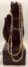 Load image into Gallery viewer, Handcrafted Gold White Crystal beads w/ Hamsa Charm West African Style Waist Beads
