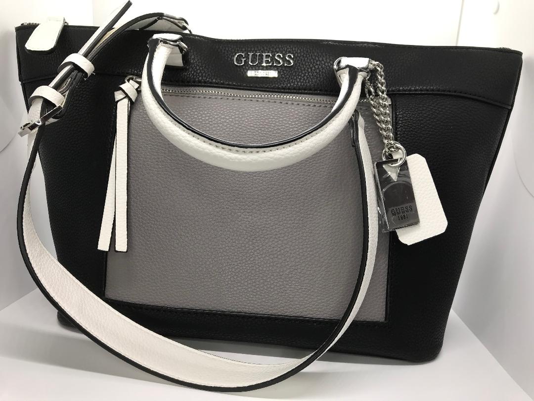 Black White & Gray Guess Hand Bag – Lorchele's
