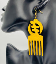 Load image into Gallery viewer, Afrocentric Ethnic Gye Nyame (Except for God) Afro Pick Adinkra Symbol Ear Jewelry
