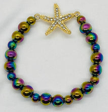 Load image into Gallery viewer, Multi Color Iridescent Star Fish Bracelet &amp; Earrings Set
