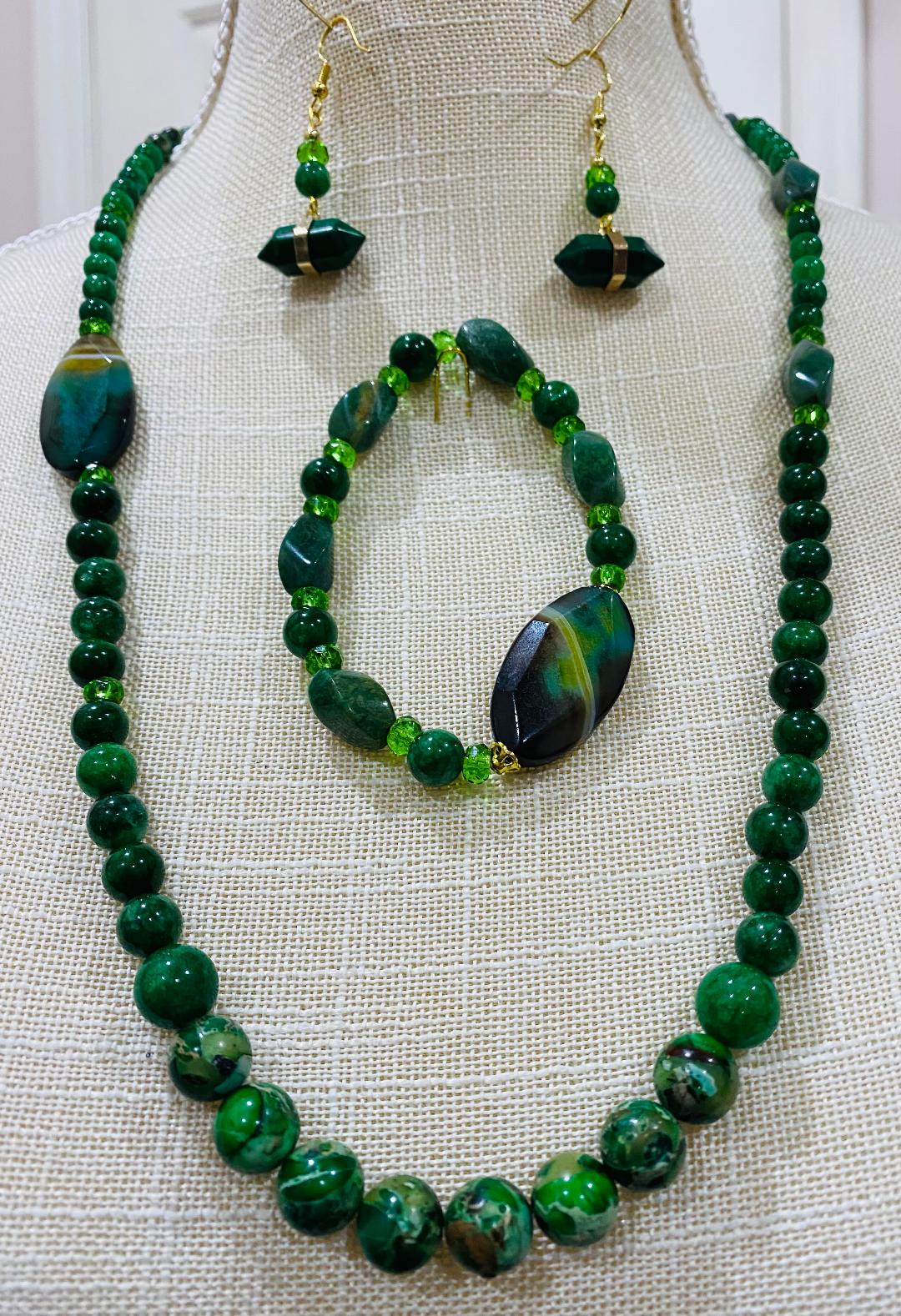 Green Botswana deals Agate Necklace