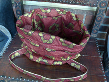 Load image into Gallery viewer, Burgundy And Gold Ankara Print Fabric Bag.
