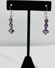 Load image into Gallery viewer, Sterling Silver Amethyst Drop Earrings
