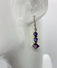 Load image into Gallery viewer, Sterling Silver Amethyst Drop Earrings
