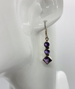 Sterling Silver Amethyst Drop Earrings