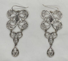 Load image into Gallery viewer, Sterling Silver Butterfly Drop Earrings
