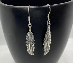 Sterling Silver Dangly Leaf Earrings