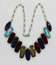 Load image into Gallery viewer, Sterling Silver Plated Multi Gemstone Necklace With Sterling Silver Garnet Earrings
