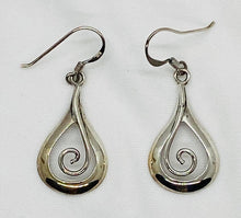 Load image into Gallery viewer, Sterling Silver Tear Drop Goddess Circle Earrings
