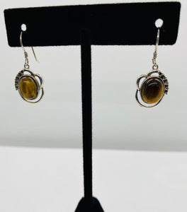 Sterling Silver Tiger Eye Stone Earrings