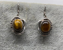 Load image into Gallery viewer, Sterling Silver Tiger Eye Stone Earrings
