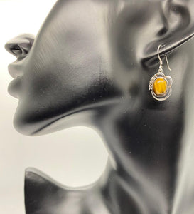 Sterling Silver Tiger Eye Stone Earrings