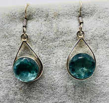 Load image into Gallery viewer, Sterling Silver Tear Drop Topaz Earrings
